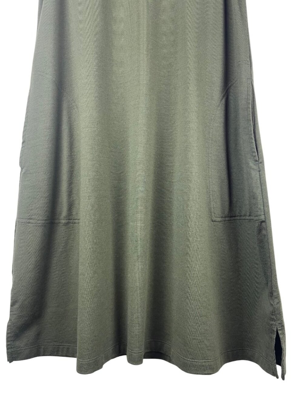 Woolx Clara Olive Green Sleeveless Merino Wool Blend Dress Size M - Picture 2 of 9